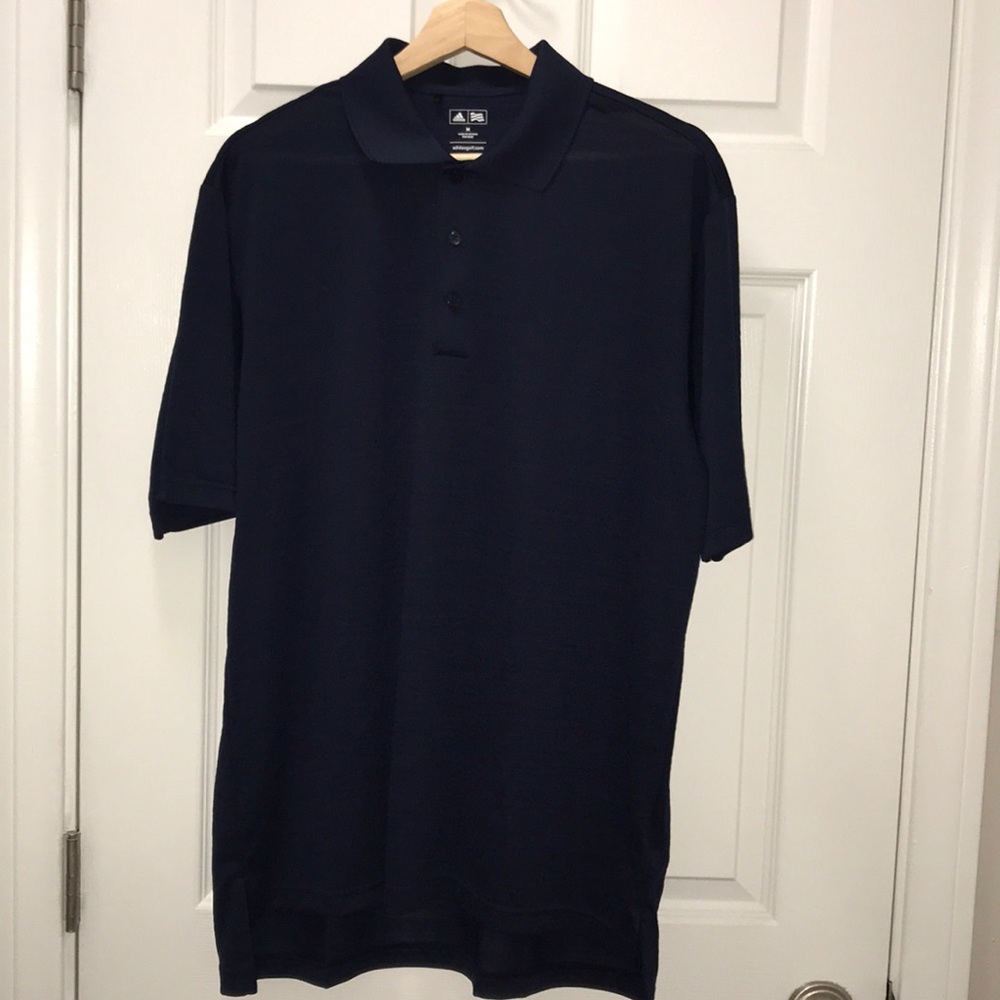 ADIDAS S/S Men’s GOLF POLO SHIRT Button Up. EUC Navy Blue classic